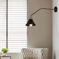Epoch Retro Wall Lamp with Swing Arm, Metal, Black & Gold - Neutralighting