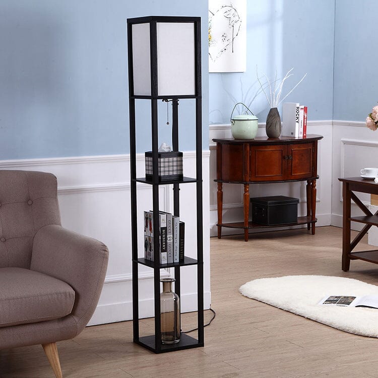 Minimalist Floor Lamp with Shelves for Modern Living
