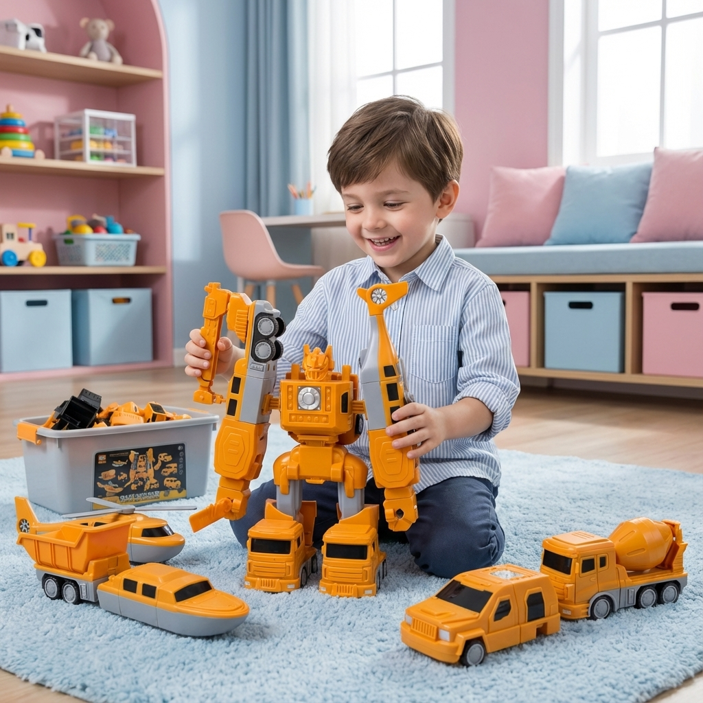 Vehículos magnéticos transformables - set creativo de juguetes robot