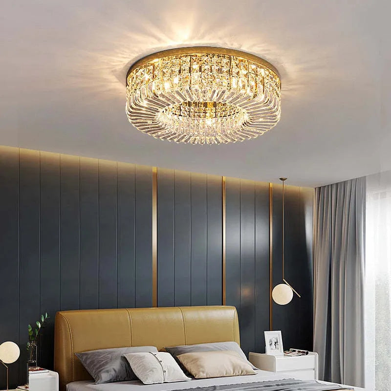 Kristy Luxury Flush Mount Metal/Crystal Ceiling Light | ventumra