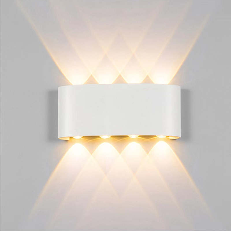 Tronix Modern Rectangular Metal Outdoor Wall Lamp, Black/White, Water-wave | ventumra