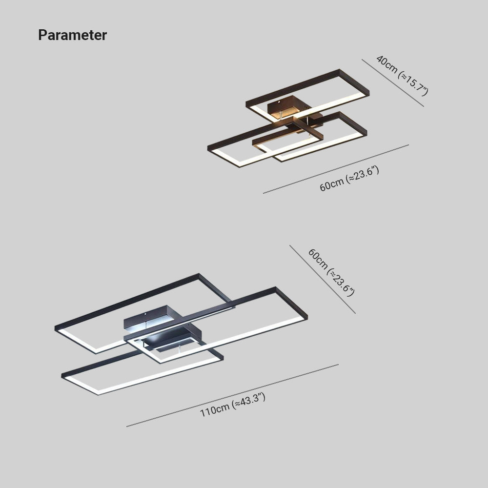Arisha Rectangular Flush Mount Ceiling Light, 2 Colour | ventumra