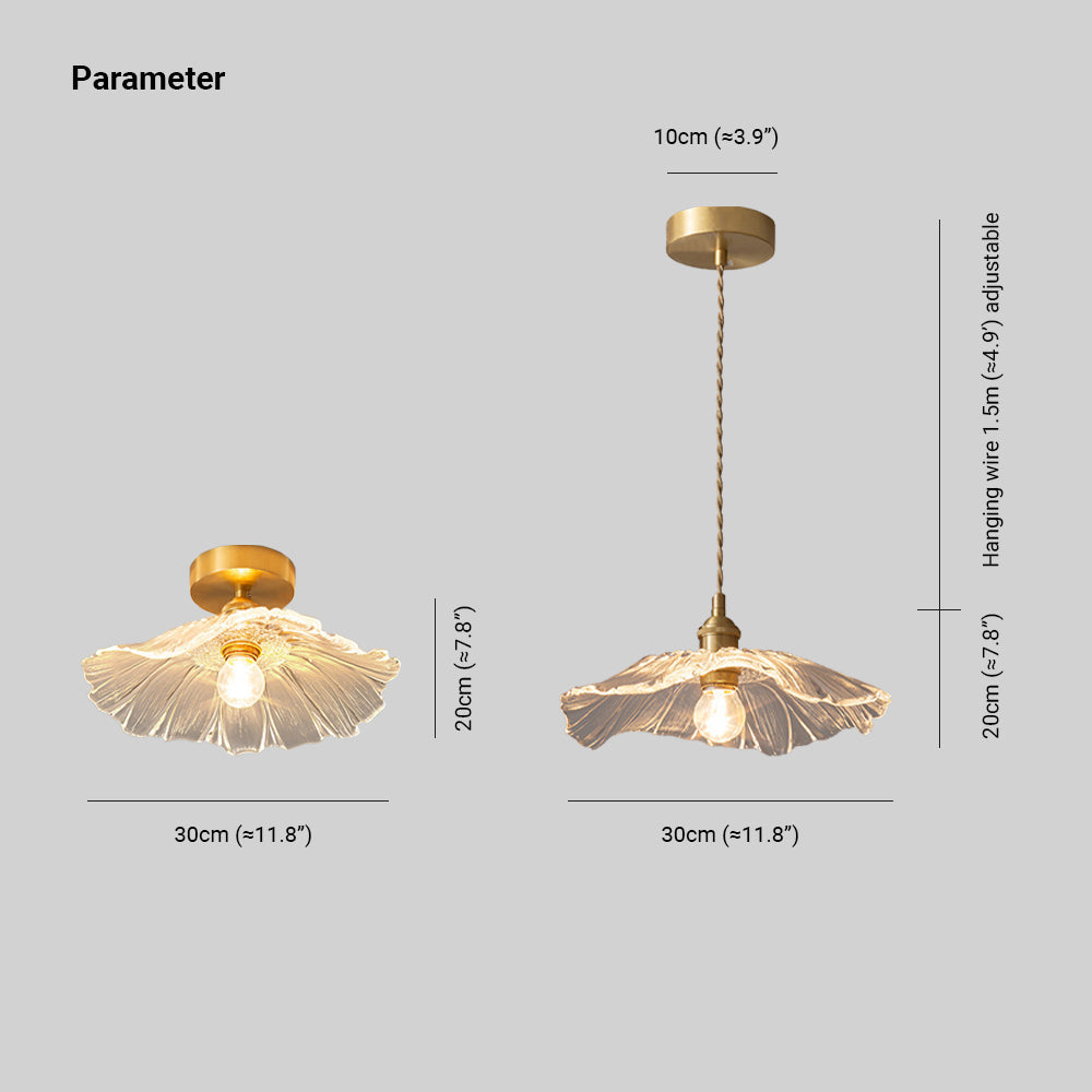 Calia Flower-lampe i glass for tak/oppheng | ventumra