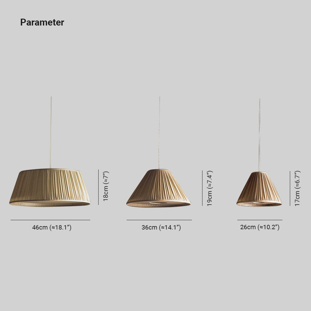 Ritta Falten Pendelleuchte Wabi Sabi, Metall/Stoff, Wohnzimmer | ventumra