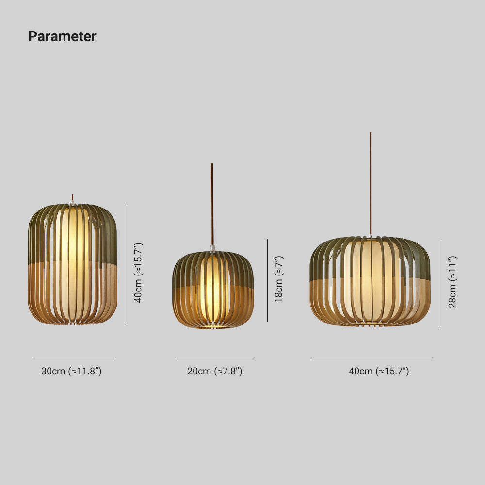 Muto Modern Birdcage Wood Pendant Light | ventumra