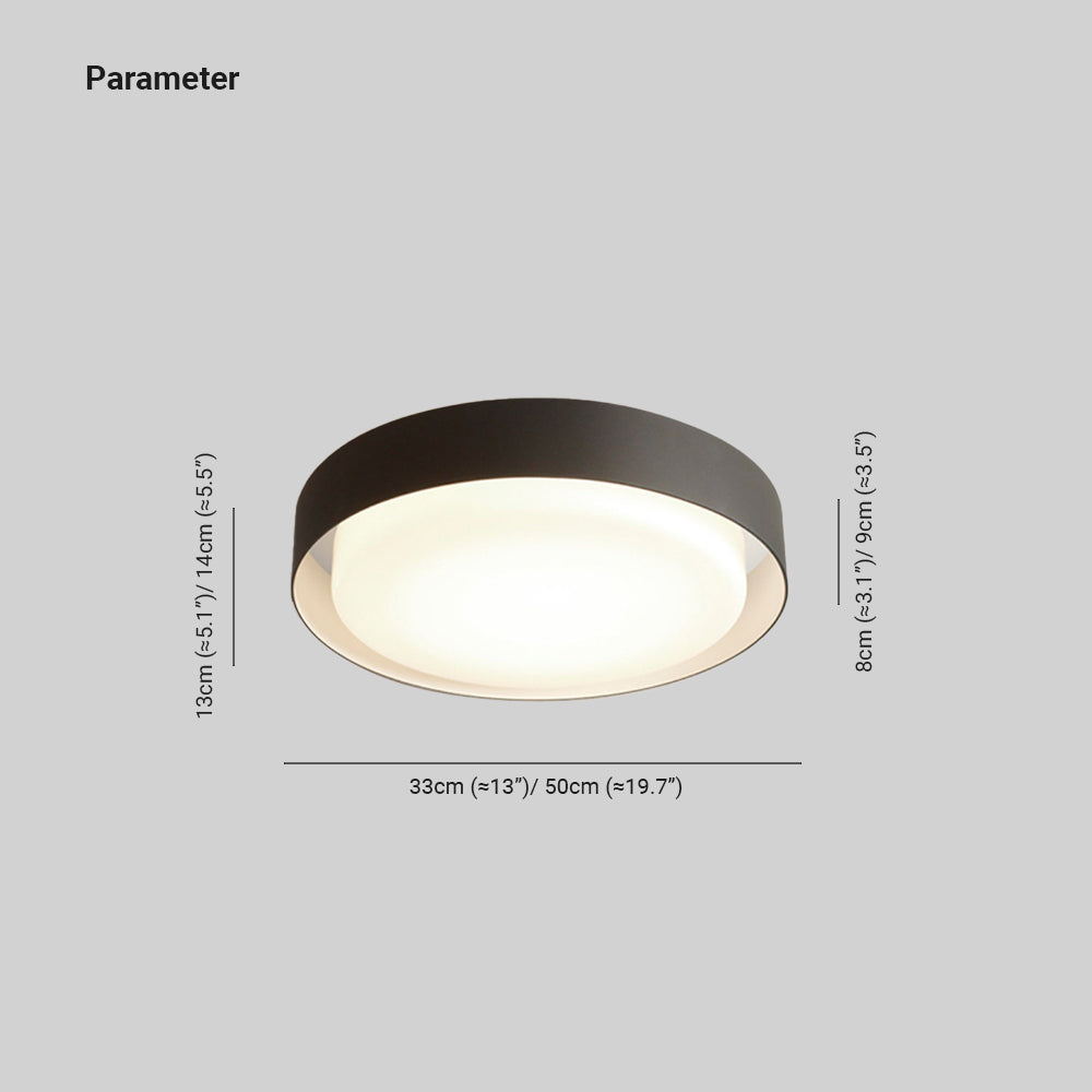 Ray Modern Round Flush Mount Ceiling Light, Metal/, White/Black | ventumra