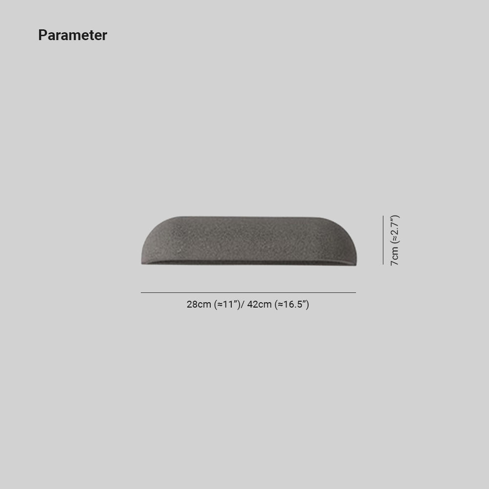 Ray Modern Minimalist Semi-elliptical Metal/Stone Outdoor Wall Lamp, Black/White | ventumra