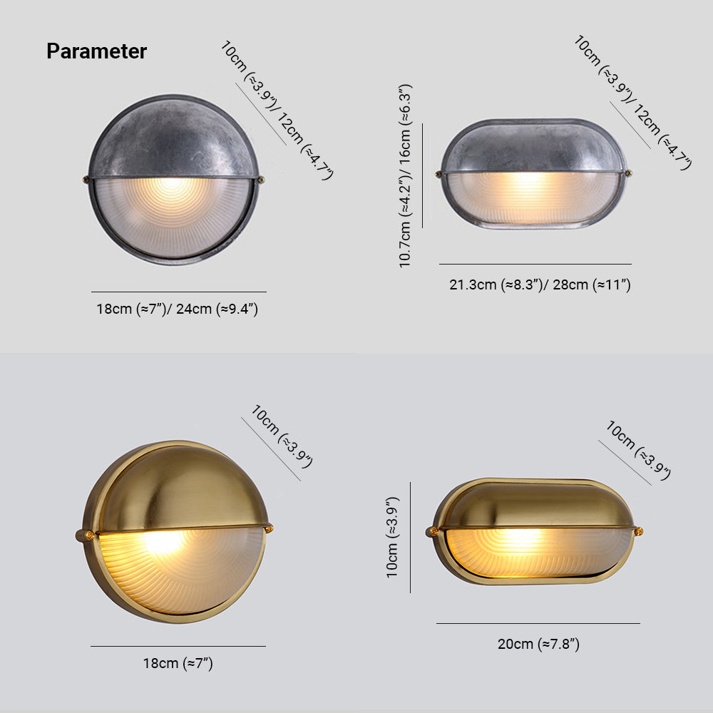 Vorn Modern Round/Ellipse Outdoor Waterproof Wall Lamp. 2 Colors | ventumra