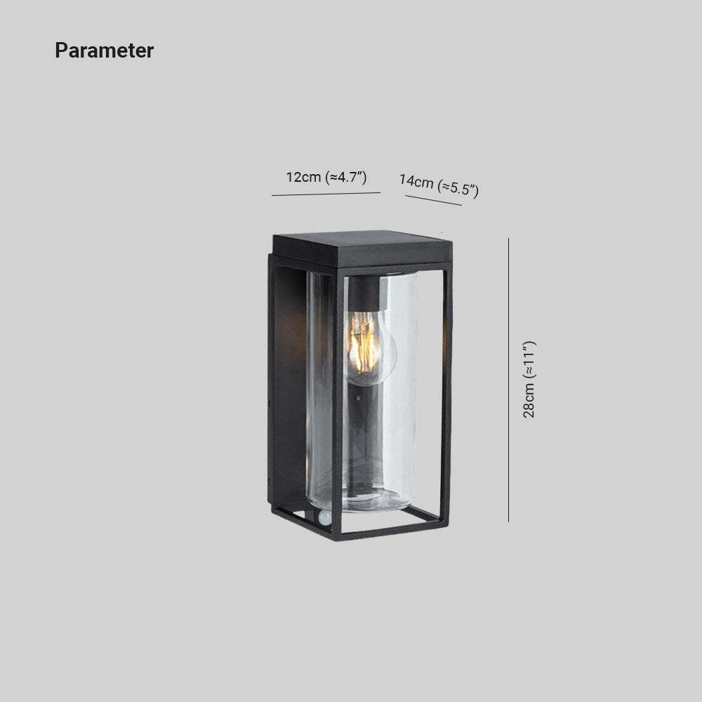 Ray Modern Rectangular Solar Waterproof Glass Outdoor Wall Lamp | ventumra