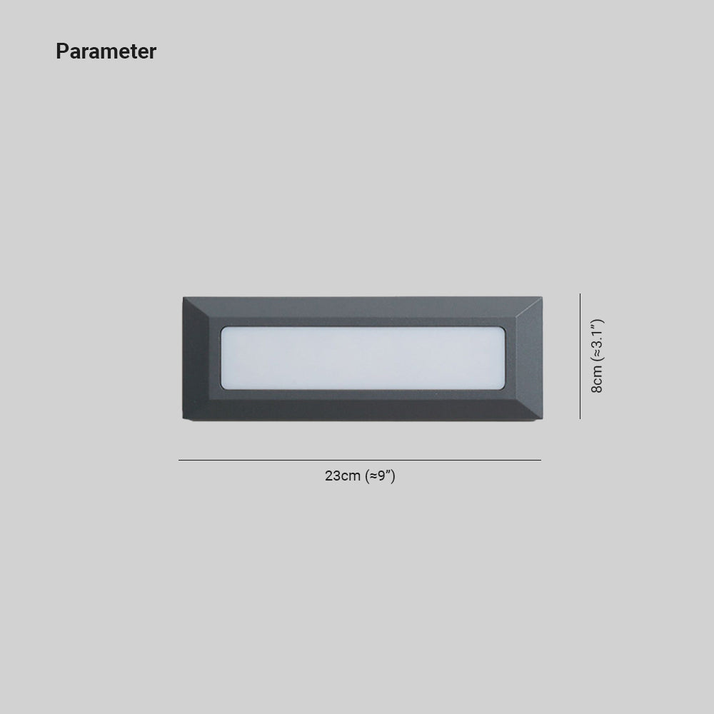 Ray Modern Metal Rectangular Outdoor Deck/Step Light, Black | ventumra