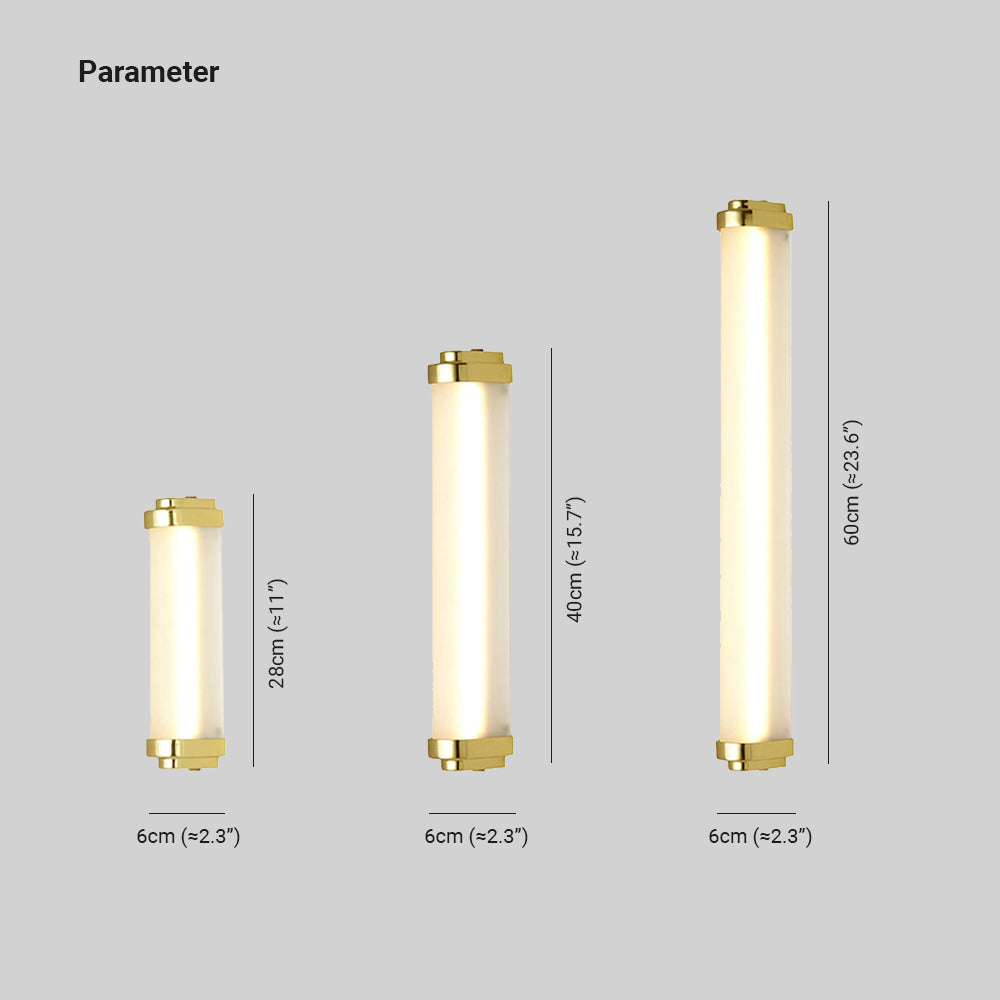 Ray Minimalist Cylindrical Metal Outdoor Wall Lamp, Black/Gold/Silver | ventumra