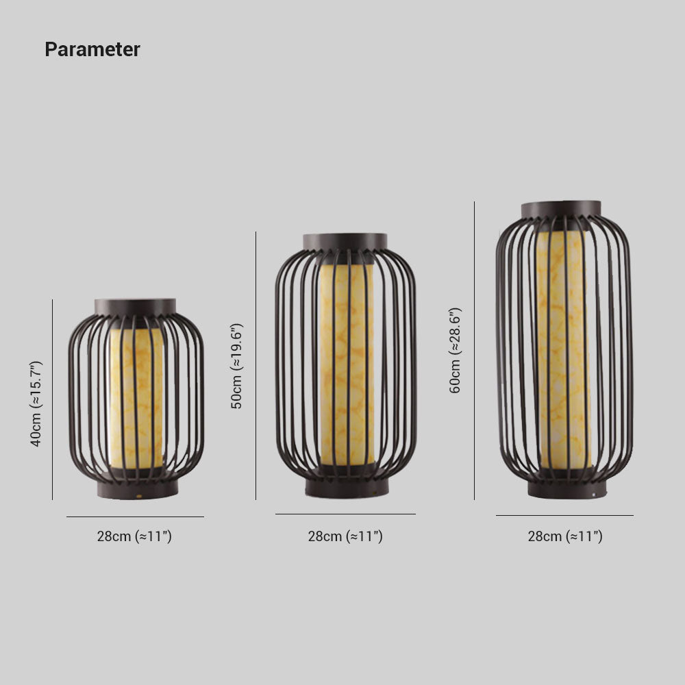 Ray Lantern Solar/Rechargeable Outdoor Floor Lamp, Brown | ventumra