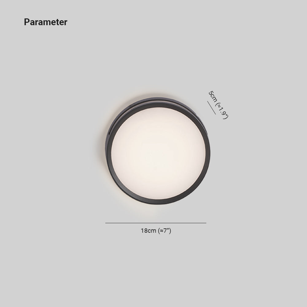 Ray Modern Round Metal/ Outdoor Waterproof Wall Lamp, Black | ventumra