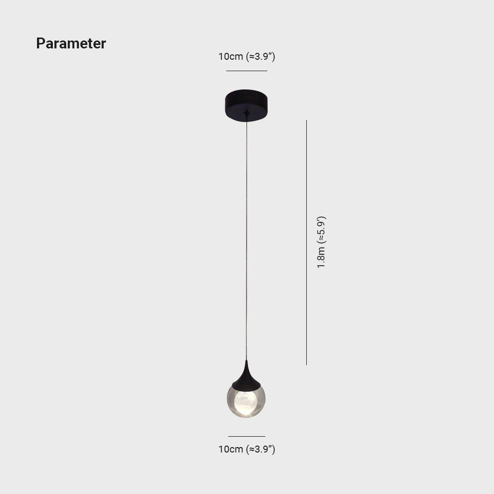 Aria Minimalist Moon Metal Pendant Light,Black | ventumra