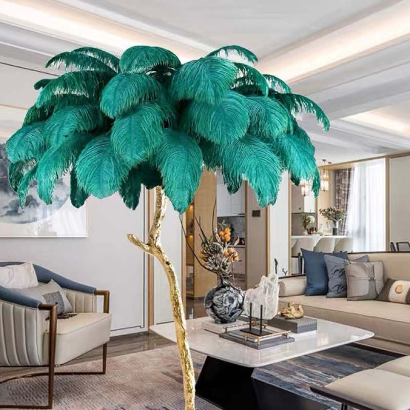 O'Moore Nordic Luxury Unique Ostrich Feather Floor Lamp/Table Lamp - Neutralighting