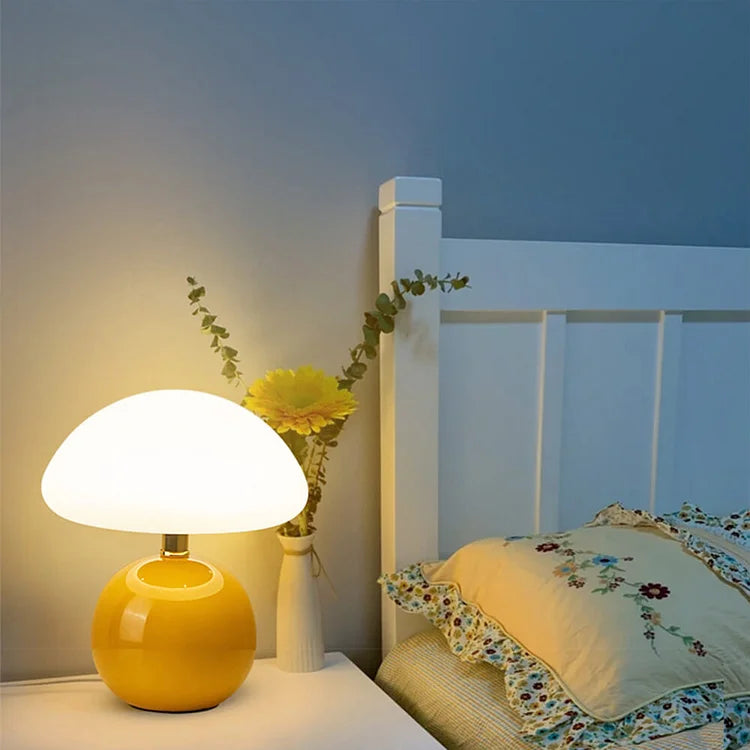 Mushio | Cream Bauhaus Mushroom Accent Lamp For Home Decor
