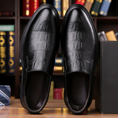 Chaussures Homme Style Britannique – Cuir Élégant à Bout Pointu