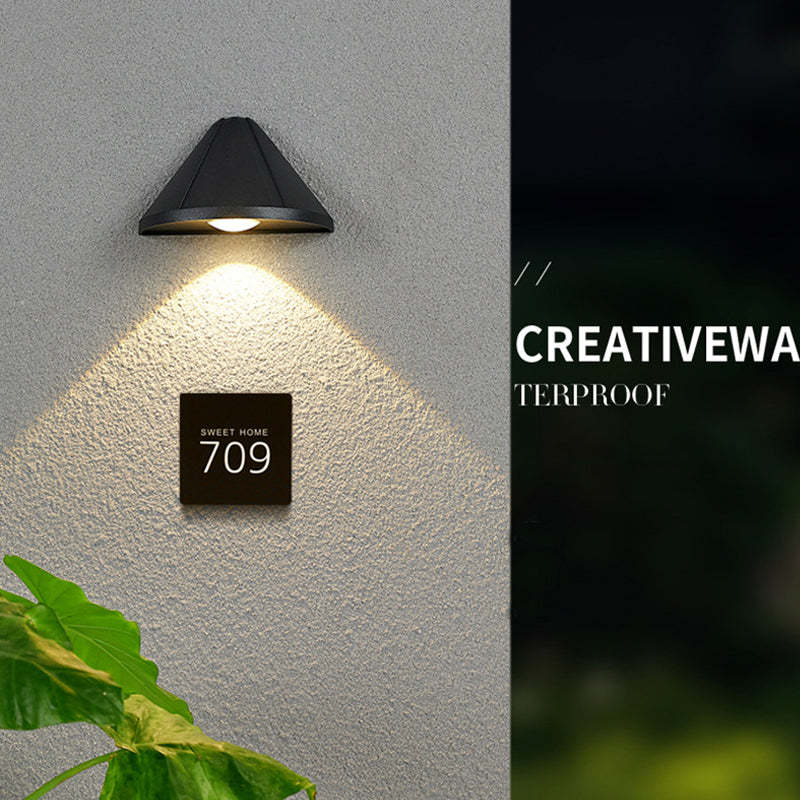 Ray Modern Cone Metal Outdoor Wall Lamp, Black | ventumra