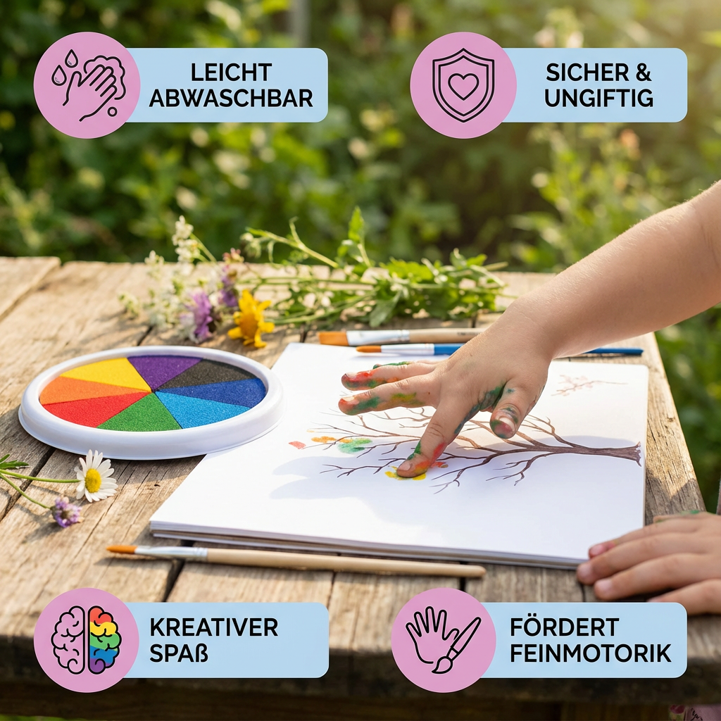 Set di colori a dita per bambini — Colori creativi per piccoli artisti