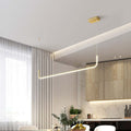 Clen Modern Linear Pendant Light Double Frame, Black/Gold - Neutralighting