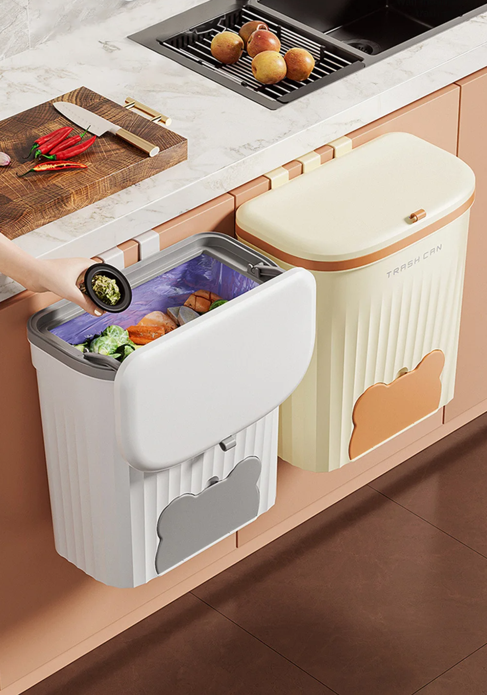Wall-Mounted Waste Bin with Lid – 8.5L / 12L Kitchen & Bathroom