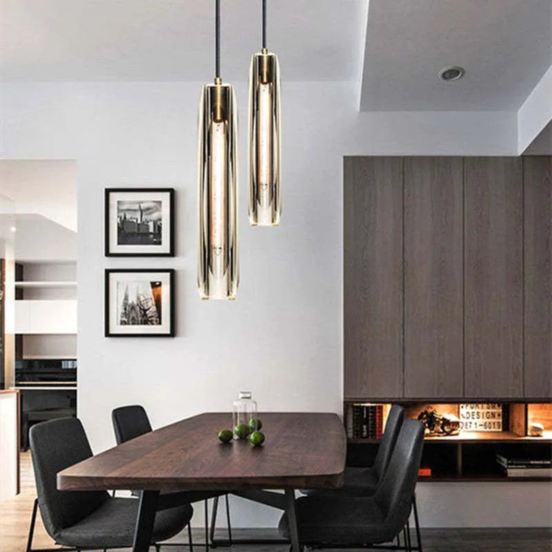 June Brass Designer Glass Pendant Lamp Smoky | ventumra