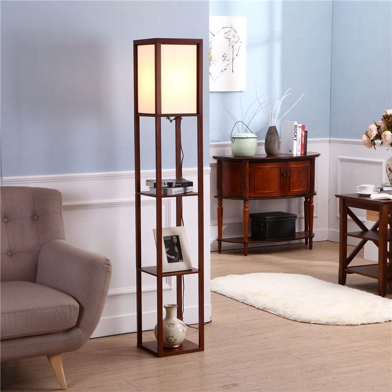Minimalist Floor Lamp with Shelves for Modern Living