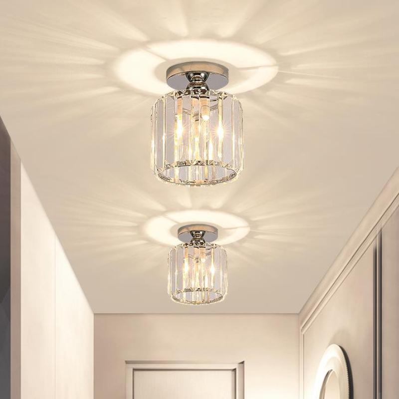 Stonel Modern Metal/Crystal Ceiling Light, 3 Colors - Neutralighting