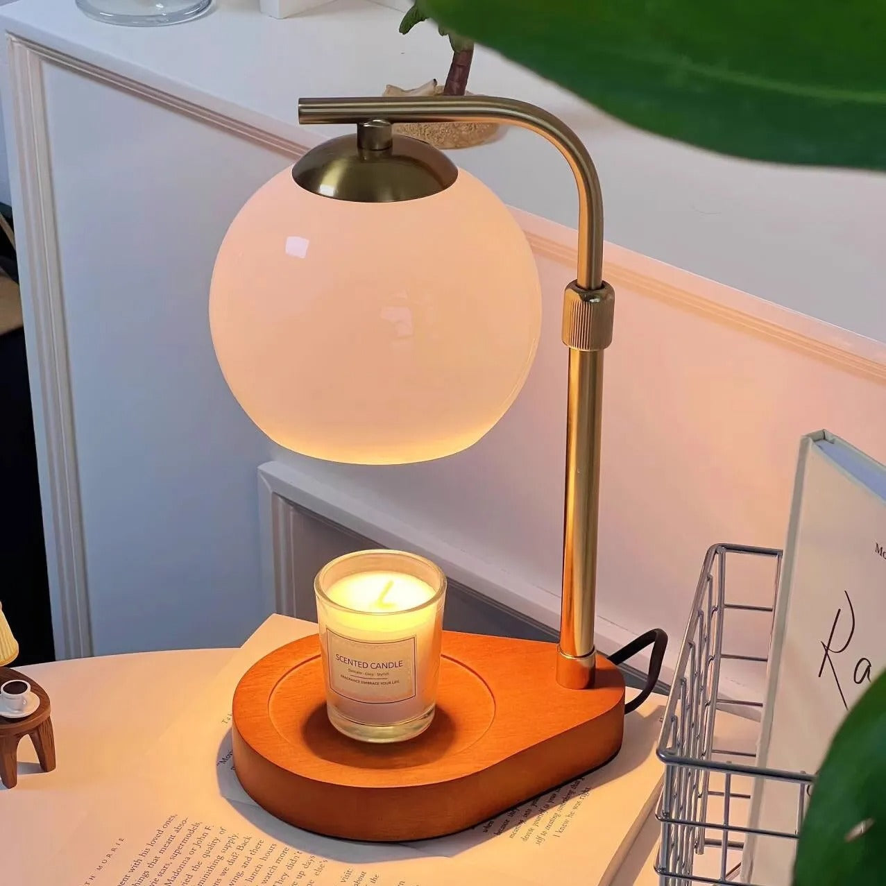 LumaCrest Table Lamp and Candle Warmer with Ambient Glow