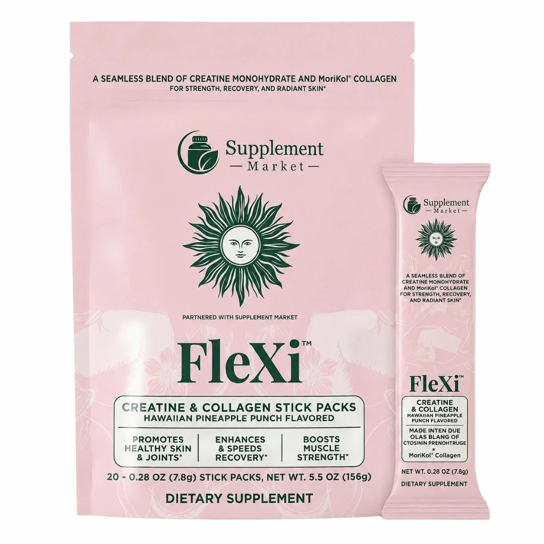 Stick pack FleXi di creatina e collagene: forza, recupero e luminosità