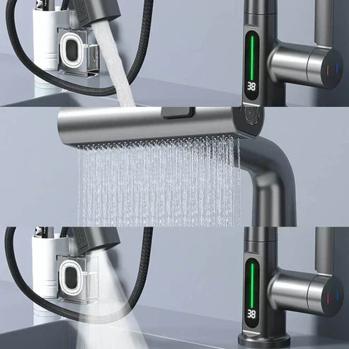 Rubinetto flessibile FlexiHahn — LED, 5 modalità di spruzzo, rotazione a 360°