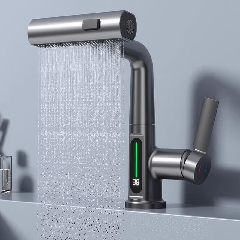 Rubinetto flessibile FlexiHahn — LED, 5 modalità di spruzzo, rotazione a 360°