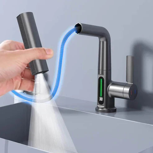 Rubinetto flessibile FlexiHahn — LED, 5 modalità di spruzzo, rotazione a 360°