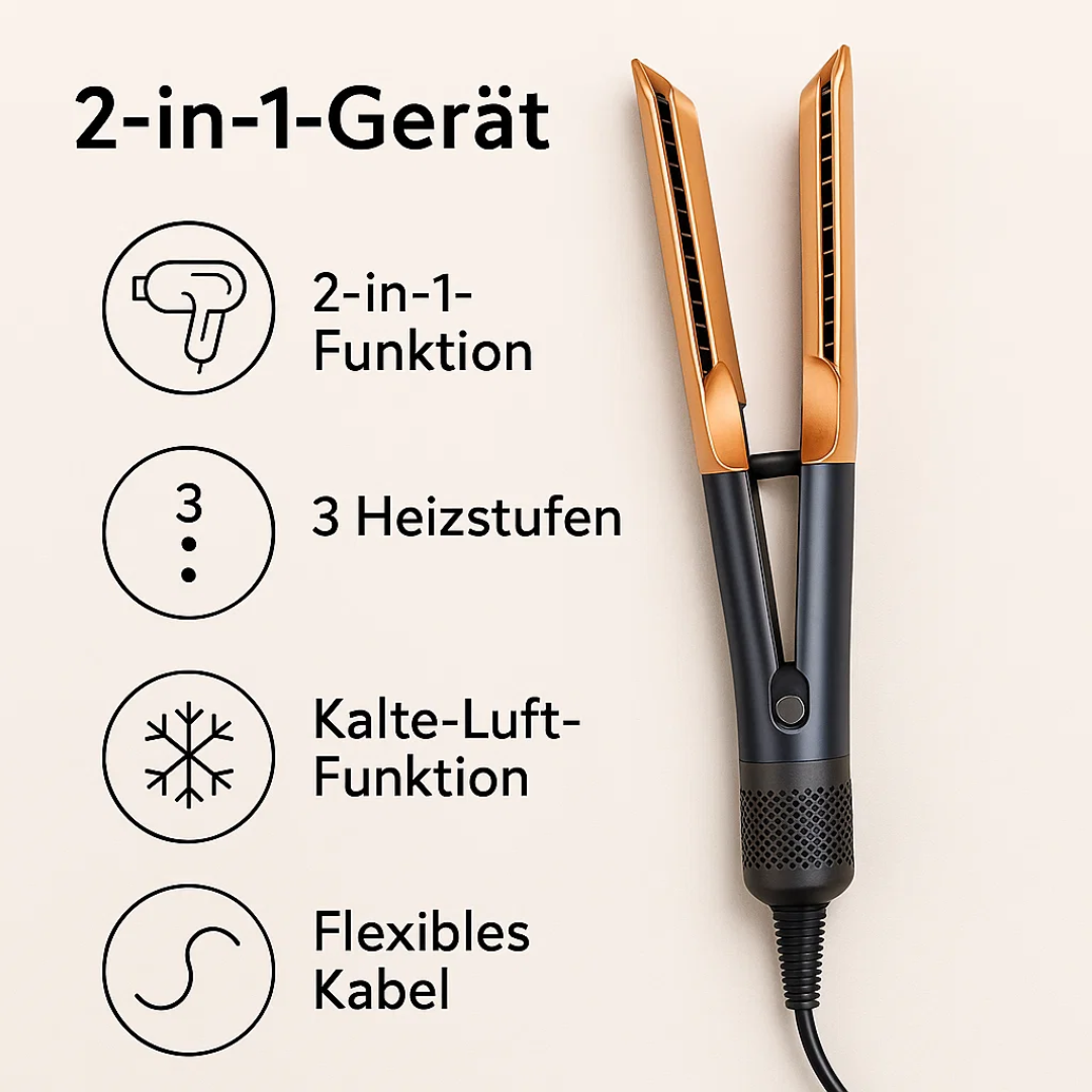 Volyra 2-in-1 Hair Styler — Drying and Straightening in One Step