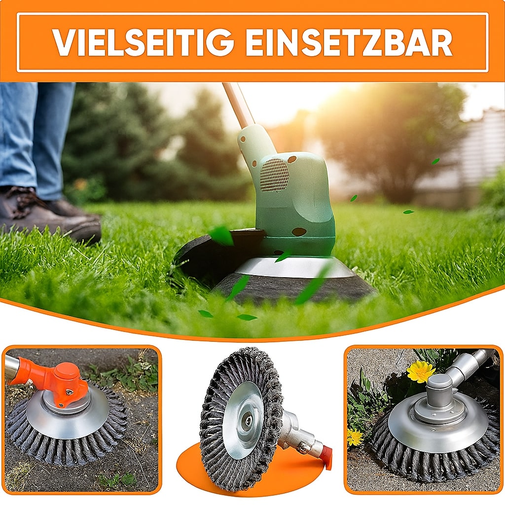 GardenFix Weed Trimmer with 36 Steel Brush Bristles
