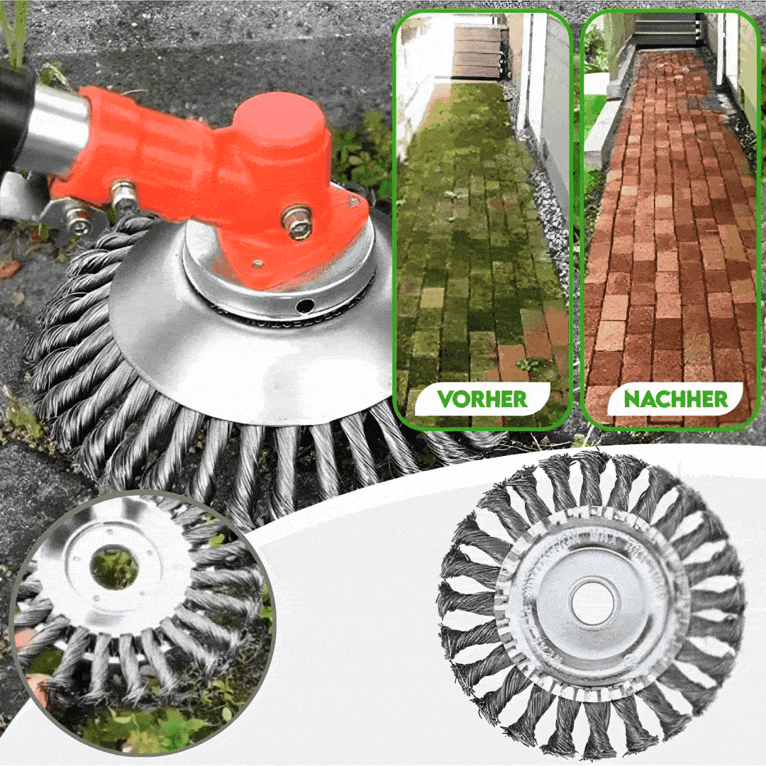GardenFix Weed Trimmer with 36 Steel Brush Bristles