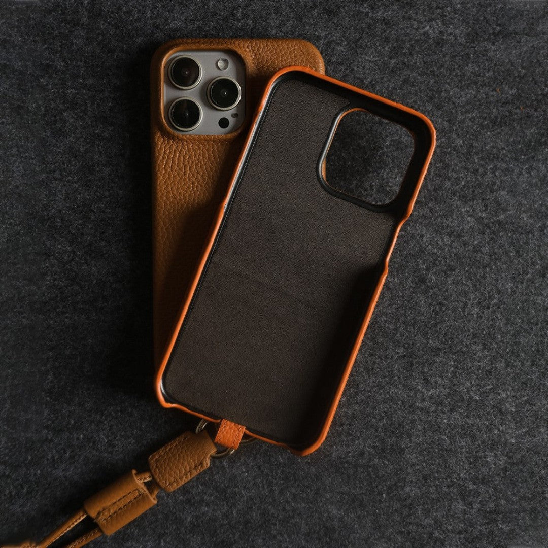 Genuine Leather Phone Case with Crossbody Strap | ventumra