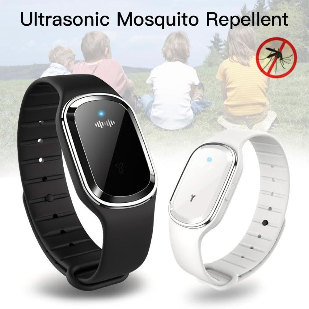 Pulsera repelente de mosquitos ultrasónica AeroGuard — Batería recargable, diseño moderno