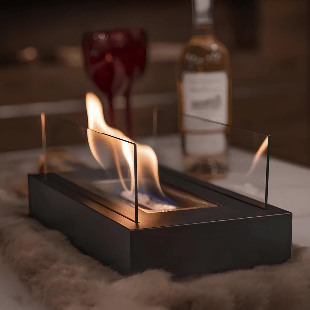 NovaFlame Portable Bioethanol Table Fireplace — Ventless Burner Design
