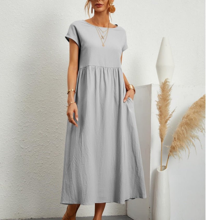 Airy Cotton Midi Sundress | ventumra