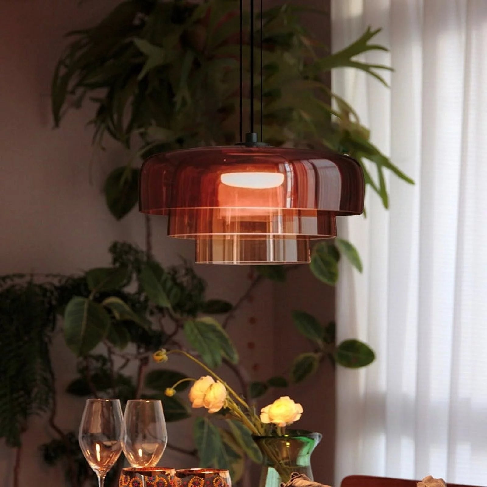 Vespero Glass Ceiling Lamp — Medieval Recessed Style