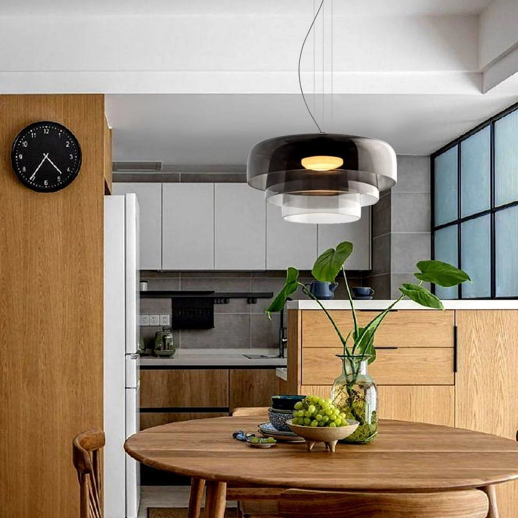 Calyra Glass and Metal Pendant Light for Dining Rooms