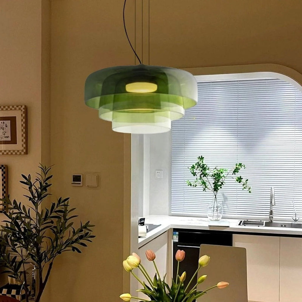 Calyra Glass and Metal Pendant Light for Dining Rooms