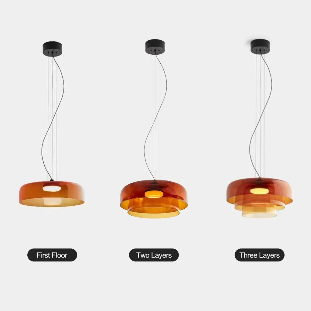 Calyra Glass and Metal Pendant Light for Dining Rooms