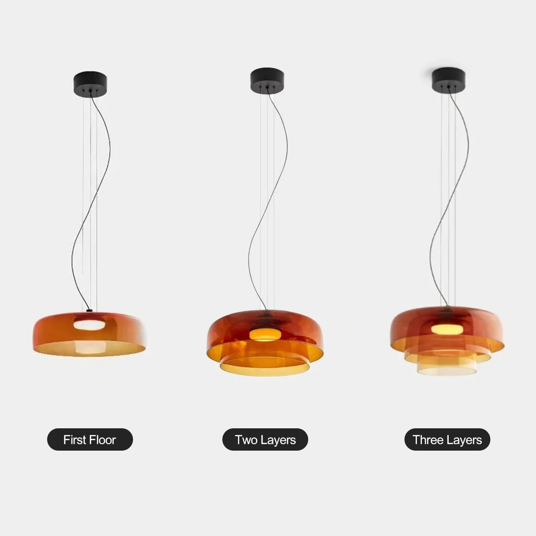 Calyra Glass and Metal Pendant Light for Dining Rooms