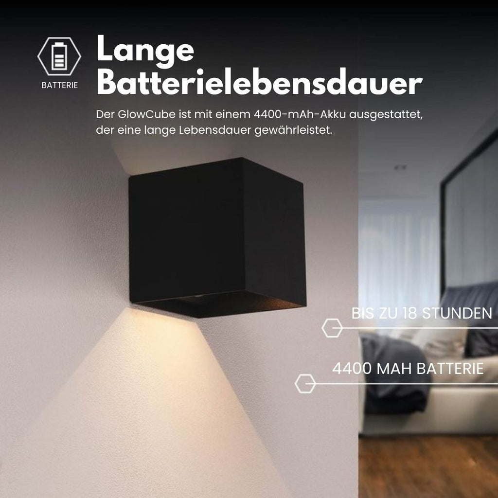 GlowCube Cordless Wall Lamp — Sensor, Rechargeable Battery