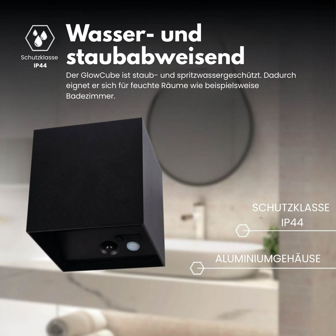 GlowCube Cordless Wall Lamp — Sensor, Rechargeable Battery