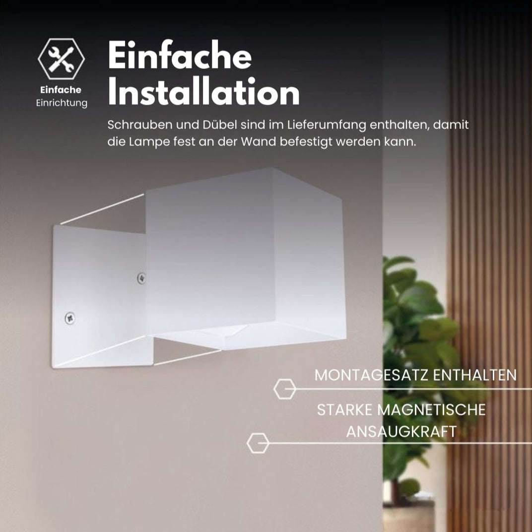 GlowCube Cordless Wall Lamp — Sensor, Rechargeable Battery