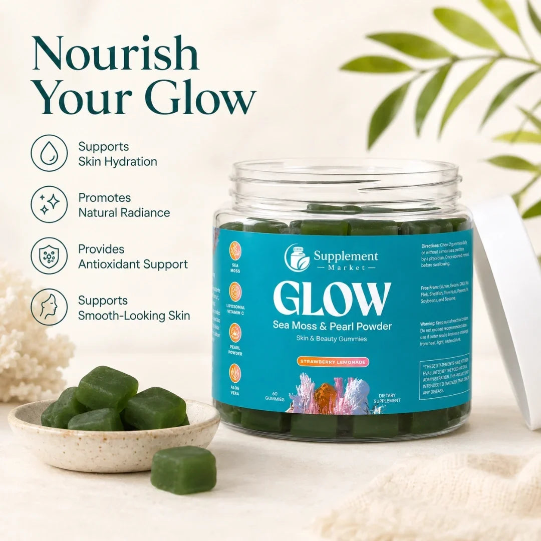 Glow Sea Moss & Pearl Gummies: door de oceaan aangedreven uitstraling & huidhydratatie
