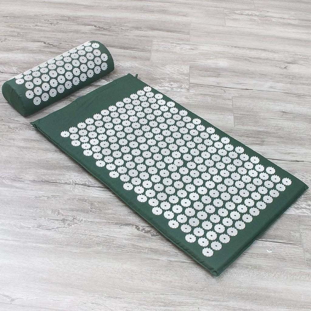 CalmFlow Acupressure Yoga Mat and Cushion Set — High-Density Contoured Node Design
